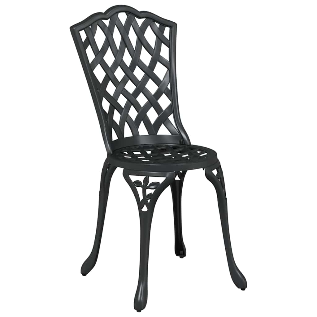 Gartentisch Set 3 pcs Schwarz Gussaluminium