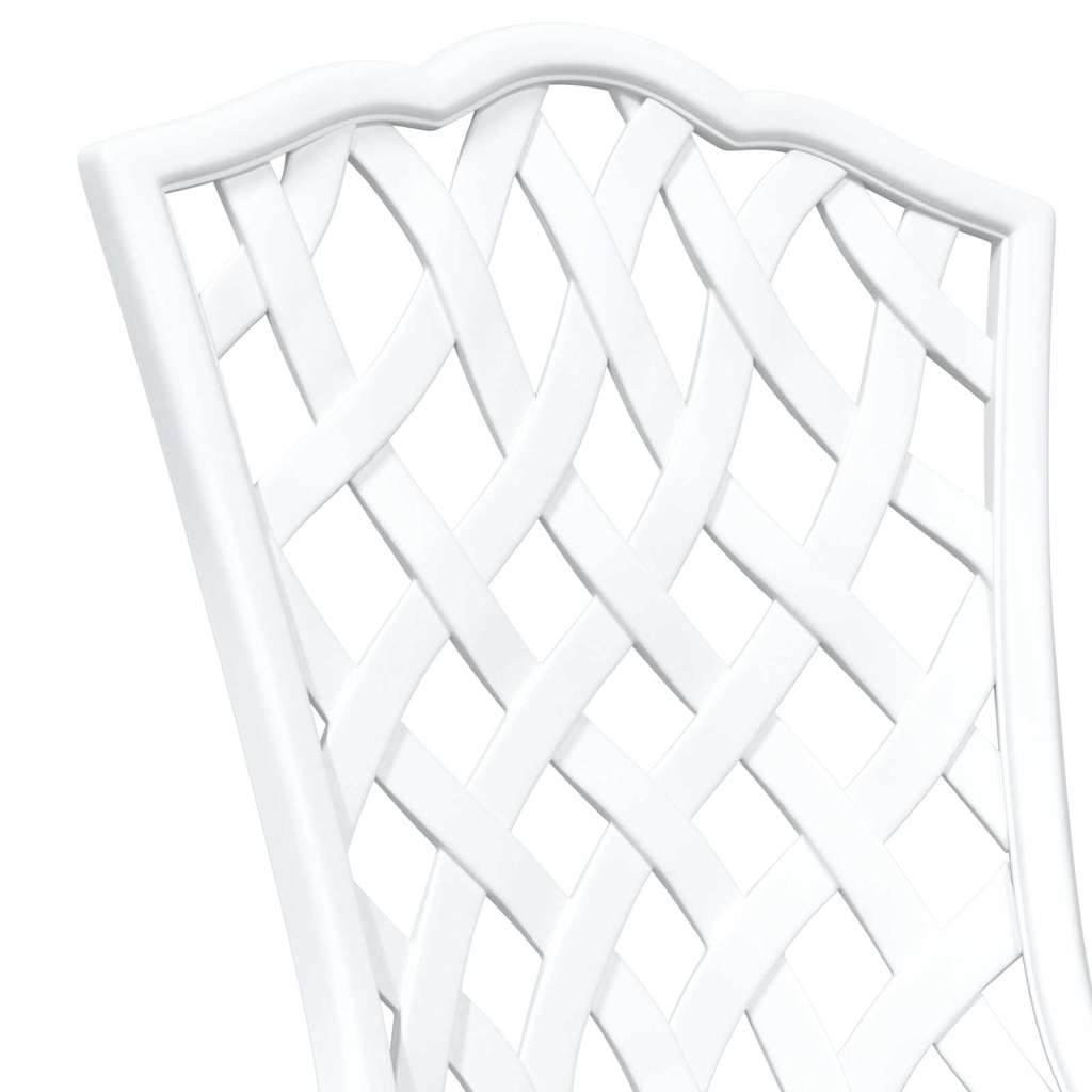 Gartentisch Set 3 pcs Weiß Gussaluminium
