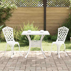Gartentisch Set 3 pcs Weiß Gussaluminium