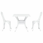 Gartentisch Set 3 pcs Weiß Gussaluminium