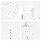 Gartentisch Set 5 pcs Weiß Gussaluminium