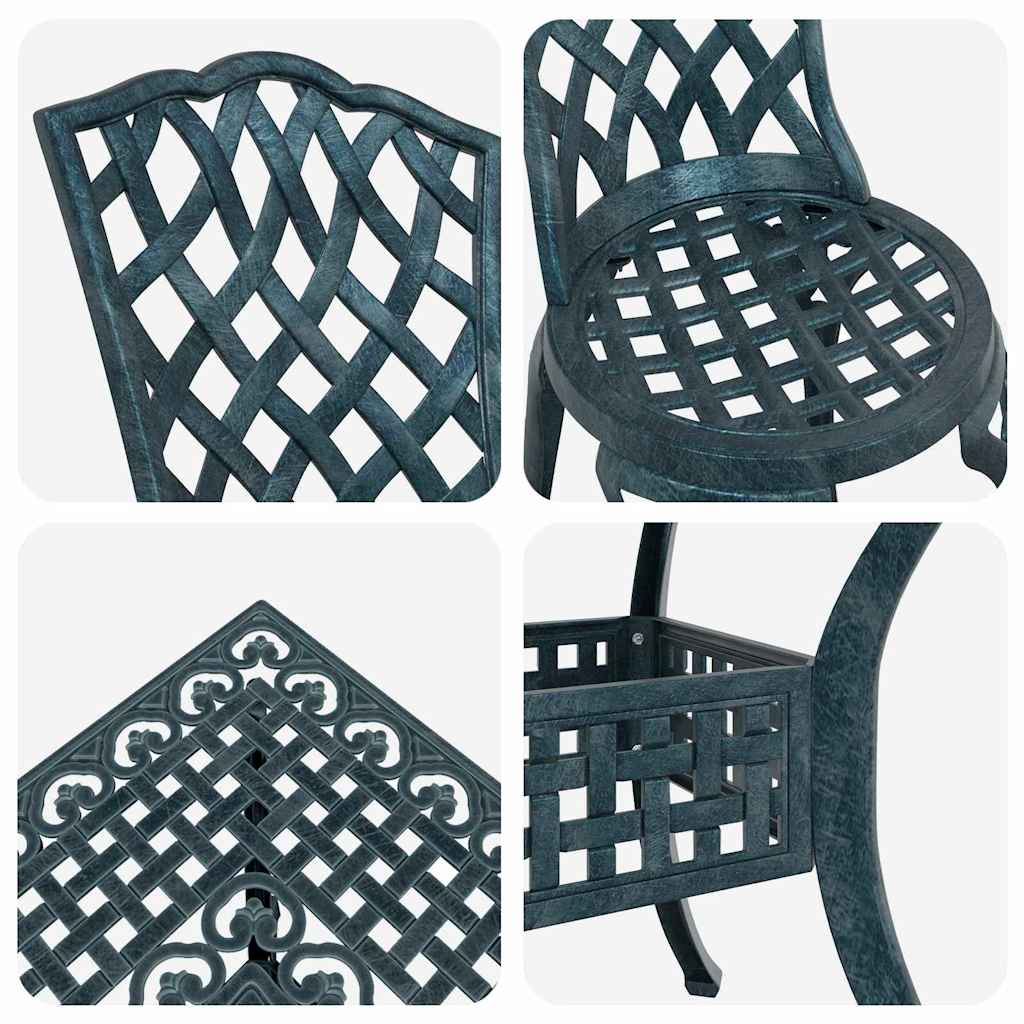 Gartentisch Set 5 pcs Grün Gussaluminium