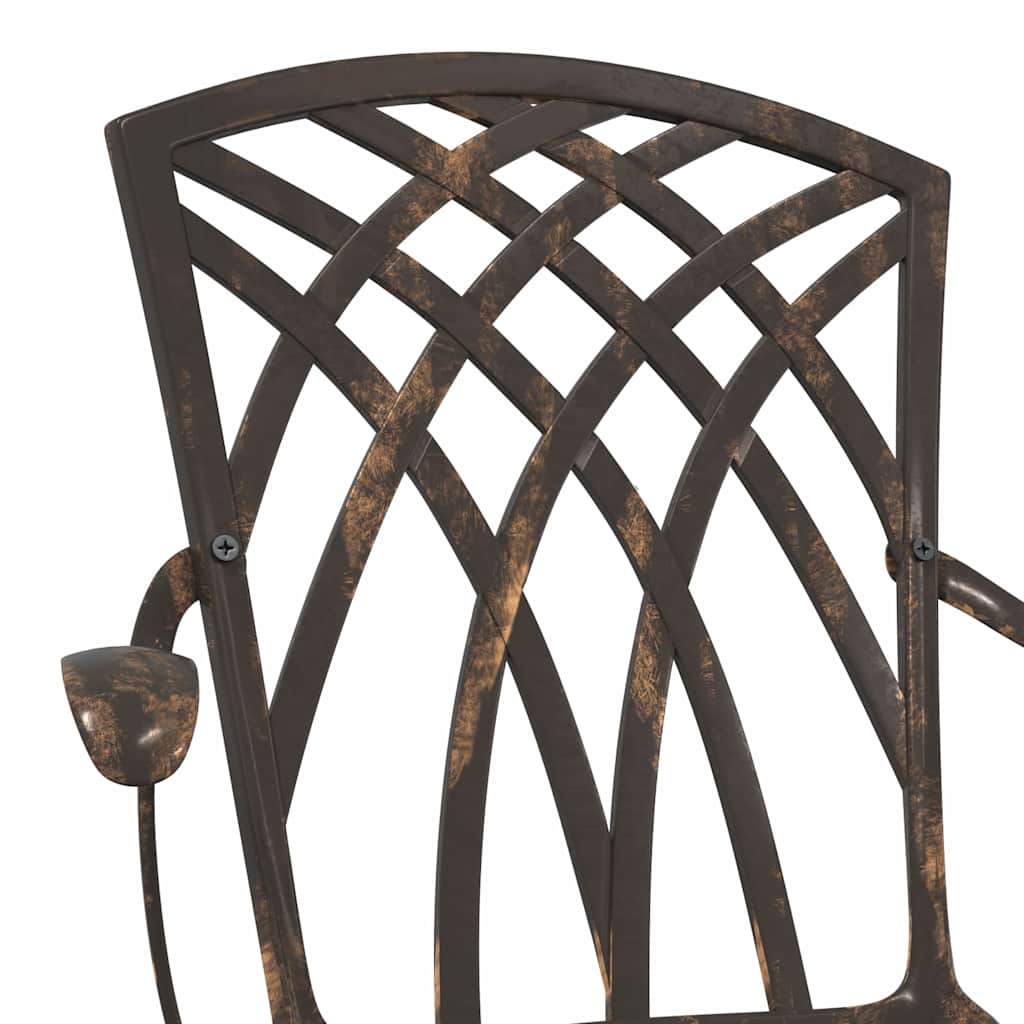 Gartentisch Set 3 pcs Bronze Gussaluminium