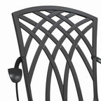 Gartentisch Set 3 pcs Schwarz Gussaluminium