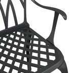 Gartentisch Set 3 pcs Schwarz Gussaluminium