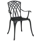 Gartentisch Set 3 pcs Schwarz Gussaluminium