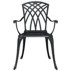 Gartentisch Set 3 pcs Schwarz Gussaluminium