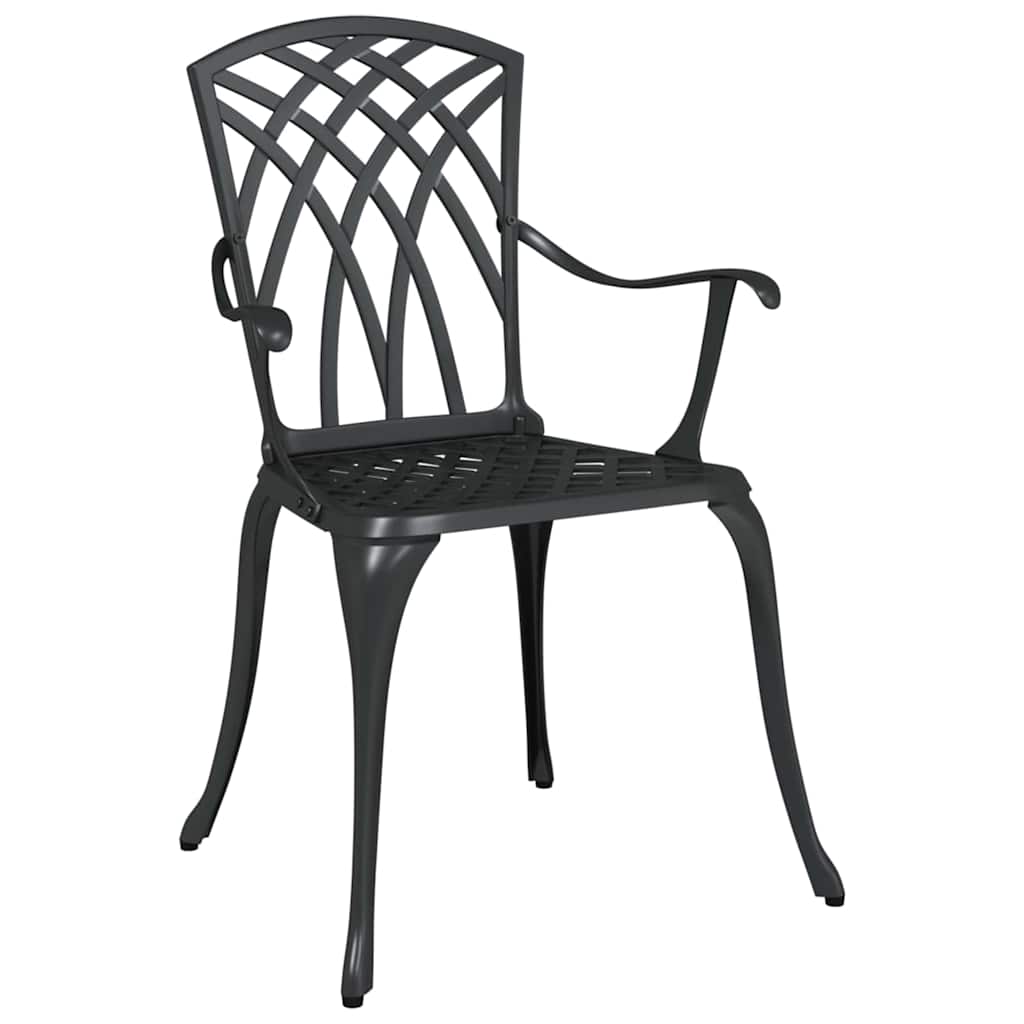 Gartentisch Set 5 pcs Schwarz Gussaluminium