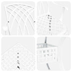 Gartentisch Set 5 pcs Weiß Gussaluminium