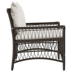 Gartenstuhl mit Kissen Braun 73 x 61 x 77 cm Poly-Rattan