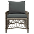 Gartenstuhl mit Kissen Grau 73 x 61 x 77 cm Poly-Rattan
