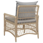 Gartenstuhl mit Kissen Beige 73 x 61 x 77 cm Poly-Rattan