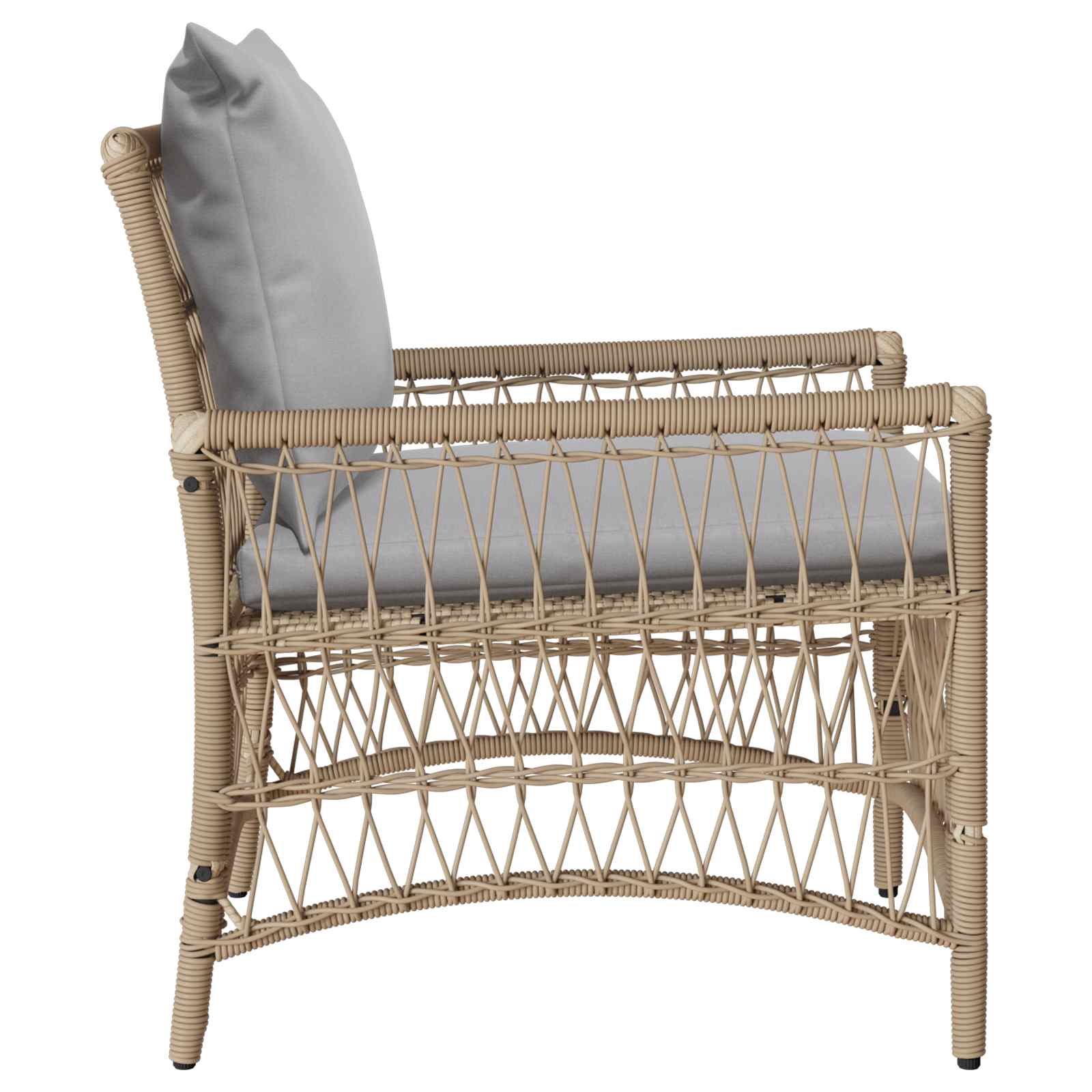 Gartenstuhl mit Kissen Beige 73 x 61 x 77 cm Poly-Rattan