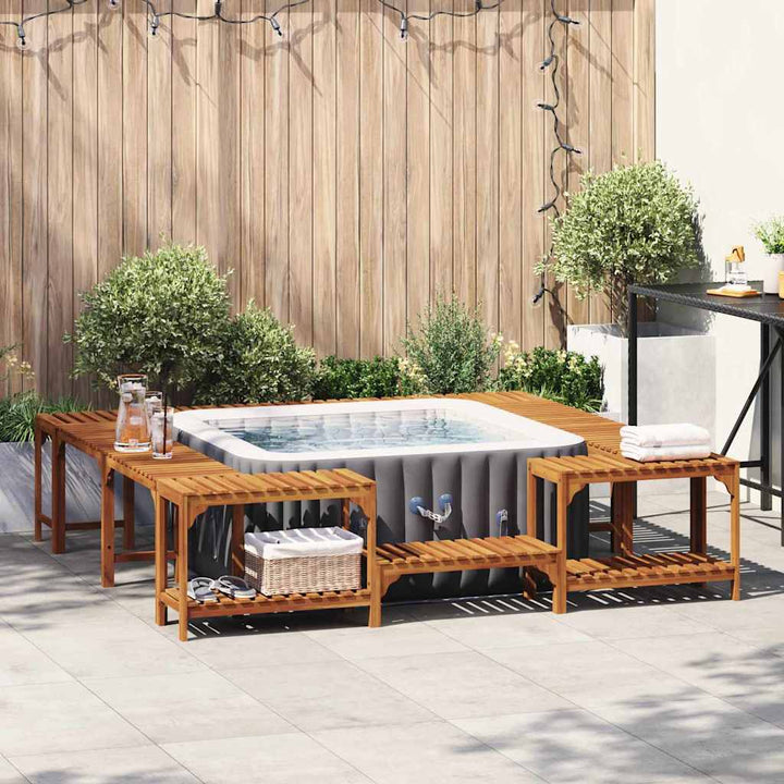 Quadratische Outdoor Hot Tub Umrandung Braun 230 x 230 cm