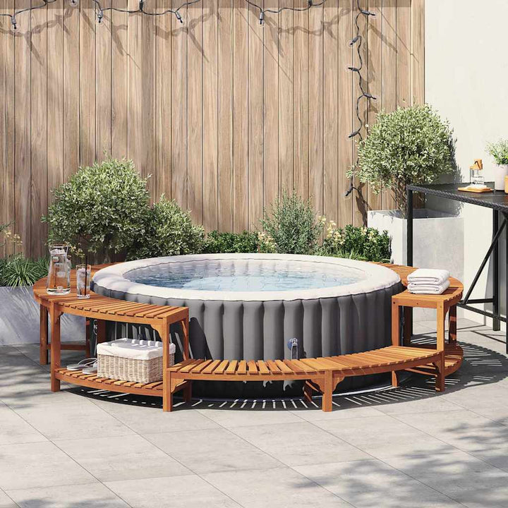 Runde Hot Tub Umzäunung Braun Ø275 cm Akazie Massivholz
