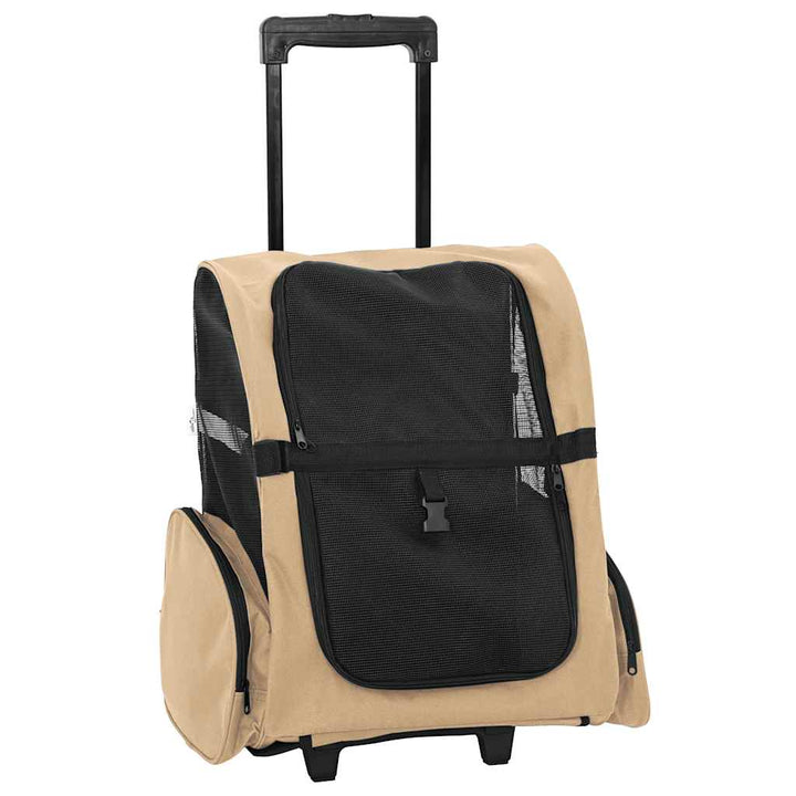 Trolley für Haustiere 3-in-1 Sandfarbe 48x32x57 cm cm Oxford-Gewebe