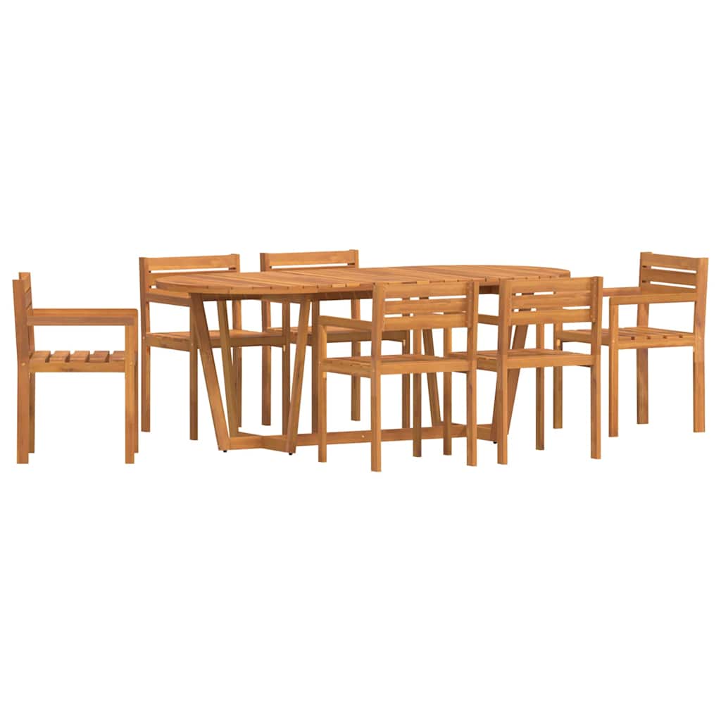 7-teiliges Garten-Ess-Set aus Massivholz Akazie