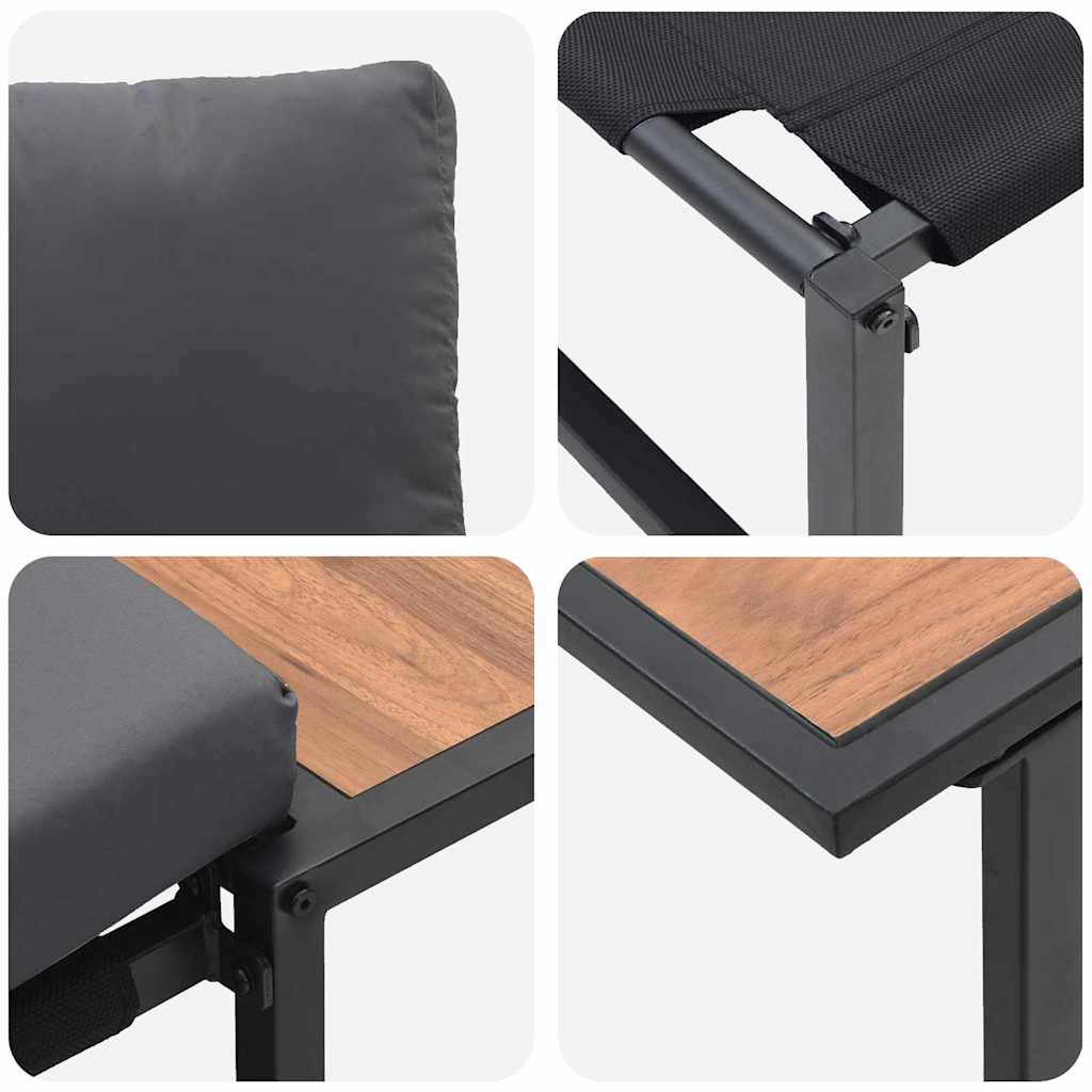 Gartensofa-set 2 pcs Anthrazit Stahl