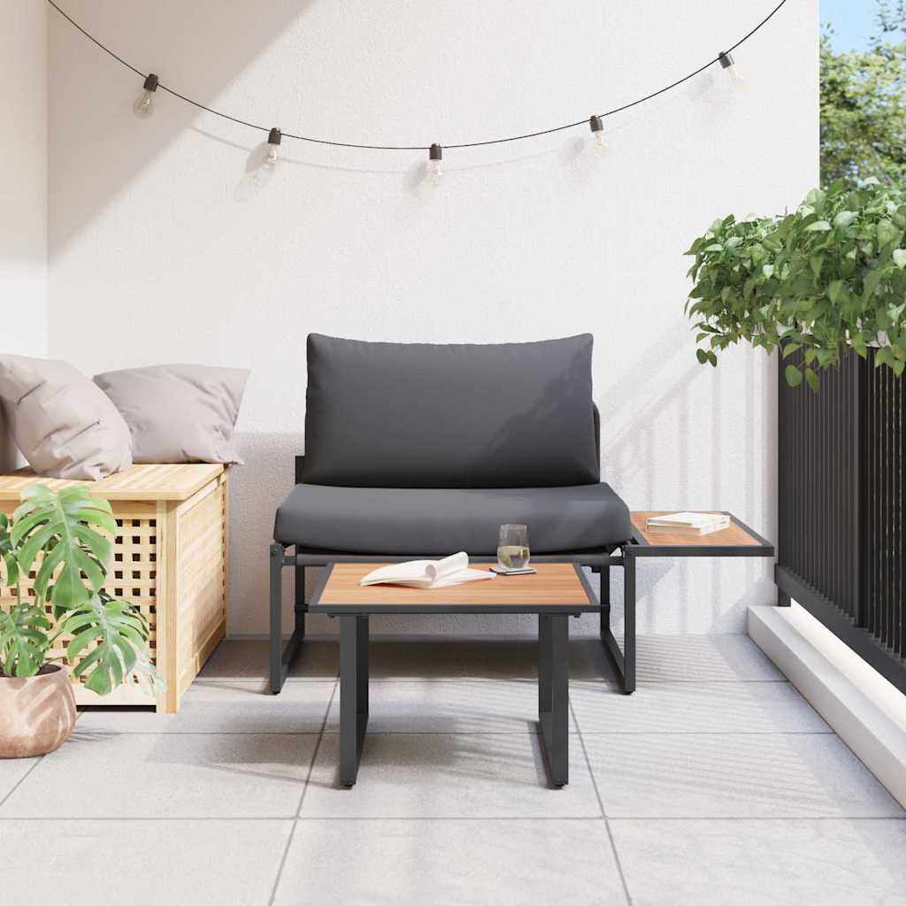 Gartensofa-set 2 pcs Anthrazit Stahl