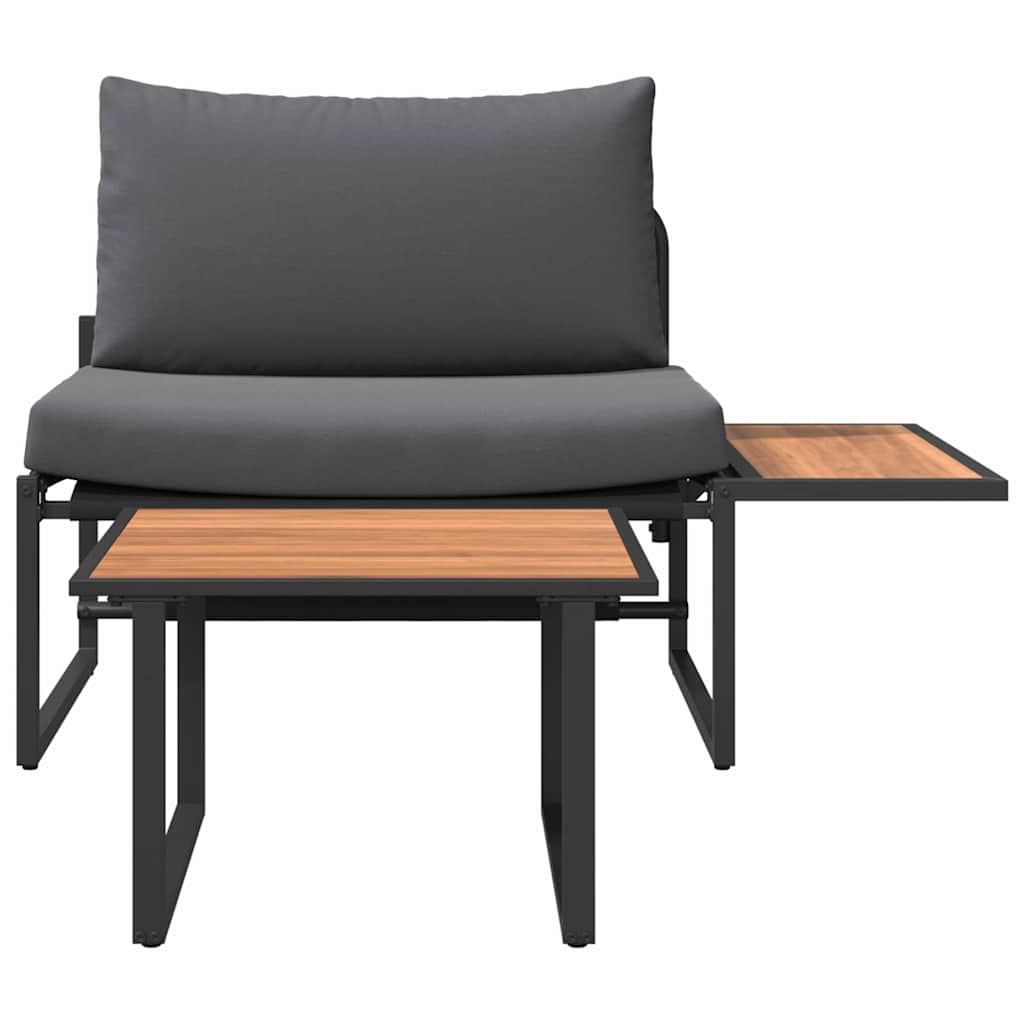 Gartensofa-set 2 pcs Anthrazit Stahl
