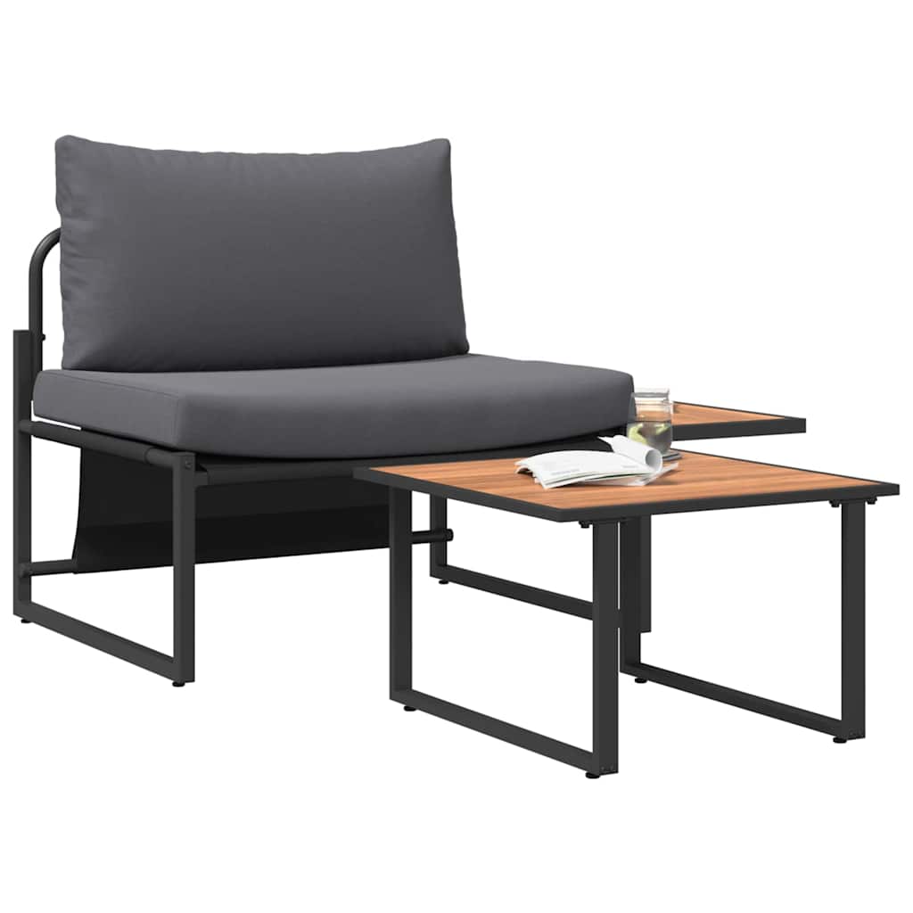 Gartensofa-set 2 pcs Anthrazit Stahl