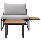 Gartensofa-set 2 pcs Hellgrau Stahl