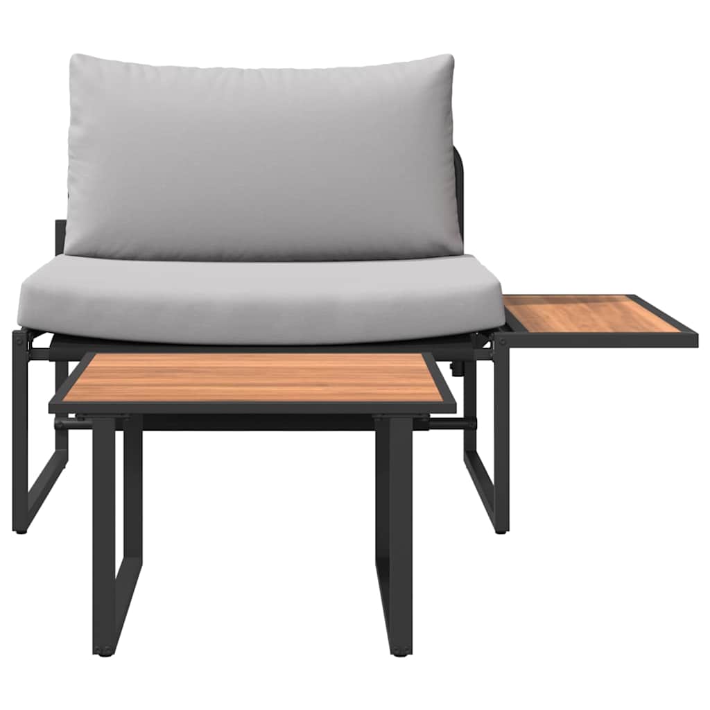 Gartensofa-set 2 pcs Hellgrau Stahl