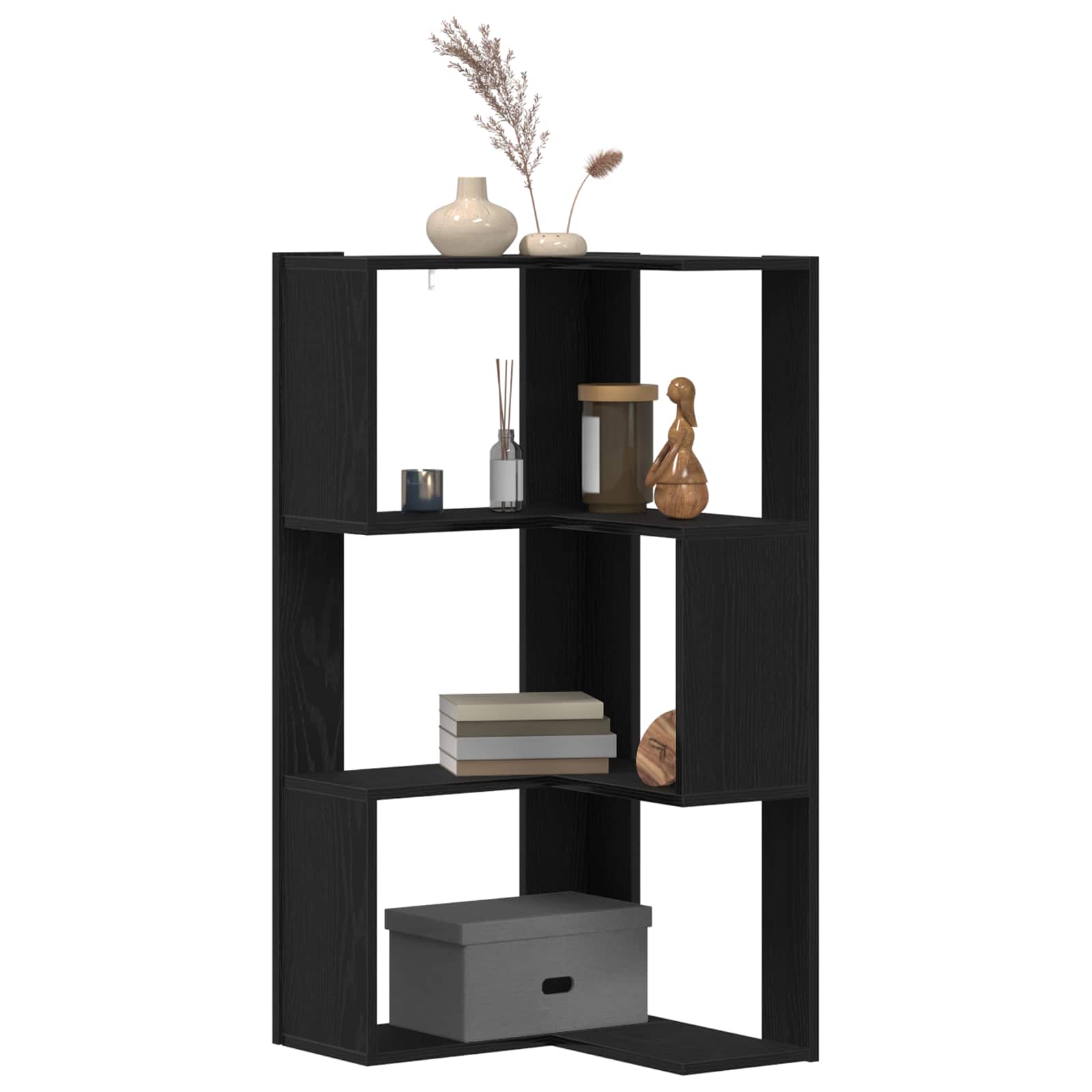 Bücherregal Schwarz Eichen-Optik 50 x 50 x 102 cm