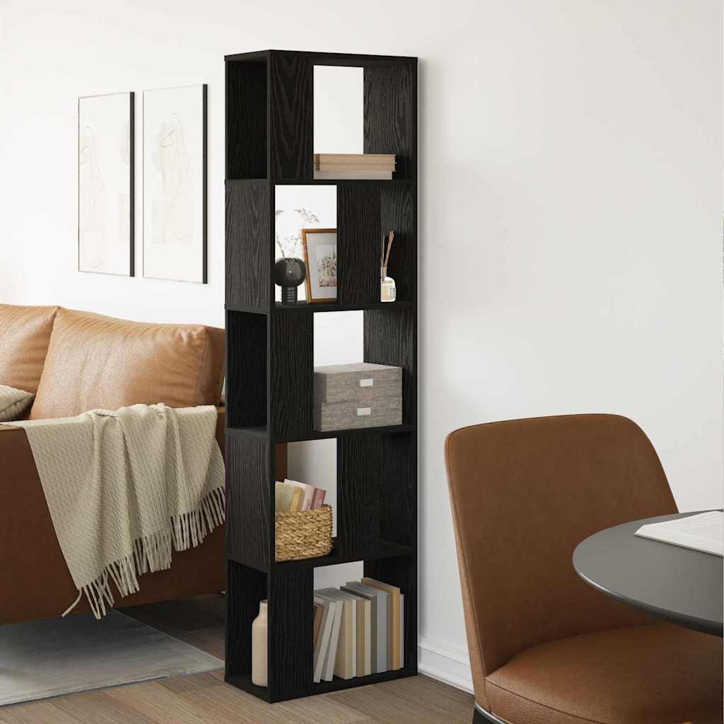 Bücherregal Schwarz Eichen-Optik 45 x 23,5 x 162,5 cm