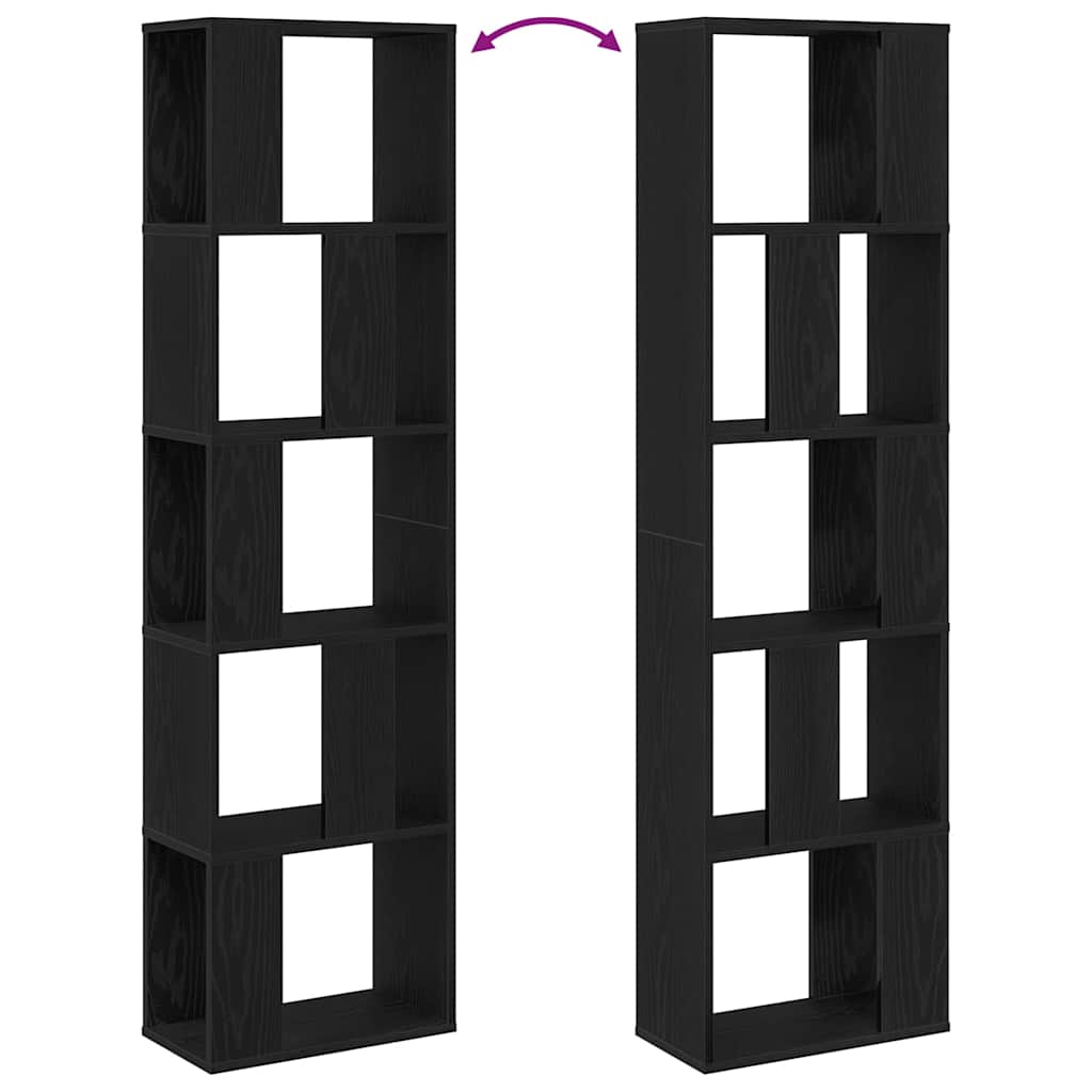 Bücherregal Schwarz Eichen-Optik 45 x 23,5 x 162,5 cm