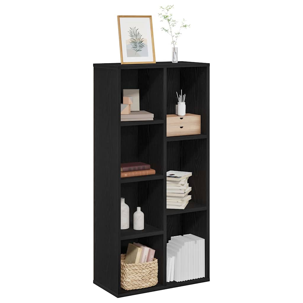 Bücherregal Schwarz Eichen-Optik 50 x 25 x 102 cm