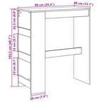 Bartisch mit Regal Schwarz Eichen-Optik 90x40x103,5 cm