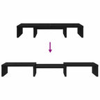 Monitorständer Verstellbar Schwarz Eichen-Optik 60x24x10,5 cm