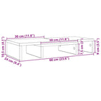 Monitorständer Verstellbar Schwarz Eichen-Optik 60x24x10,5 cm