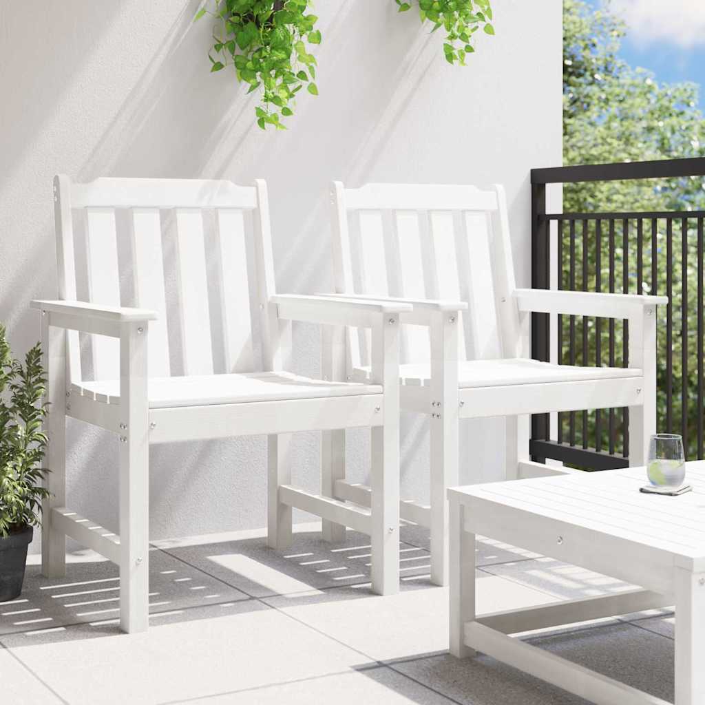 Garten-Esszimmerstuhl 2 pcs Weiß 65,5 x 59 x 88 cm HDPE
