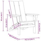 Klappbarer Adirondack-Stuhl Schwarz 80,5 x 74,5 x 92 cm HDPE