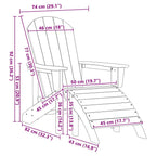 Adirondack-Stuhl Weiß 82 x 74 x 92 cm HDPE