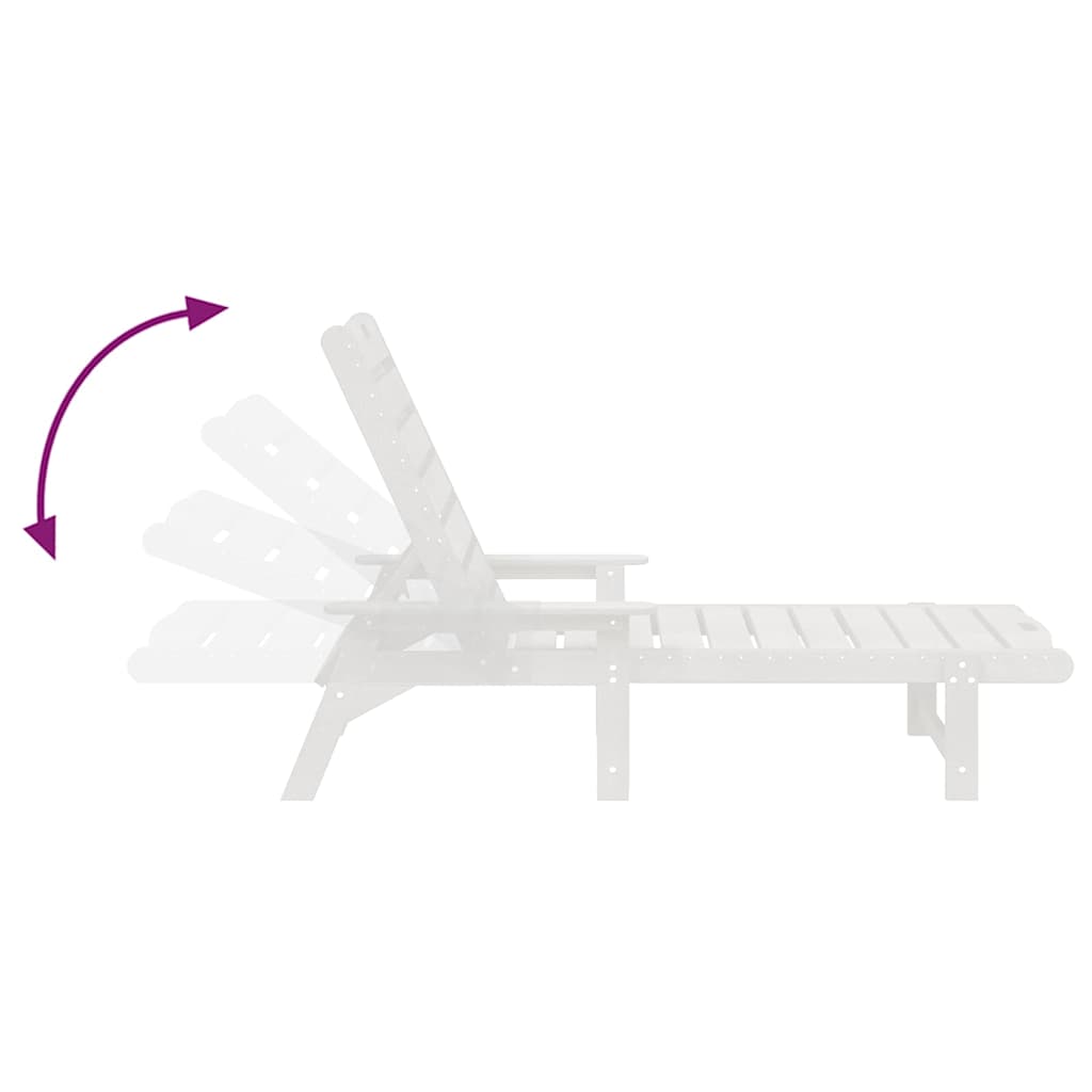 Sonnenliege Weiß 195,5 x 53 x 98,5 cm HDPE