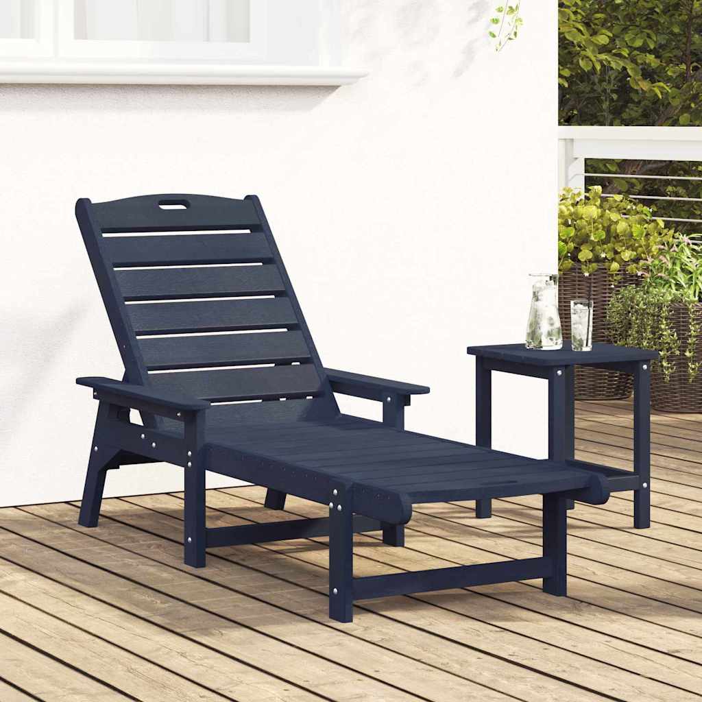 Sonnenliege Marineblau 195,5 x 53 x 98,5 cm HDPE