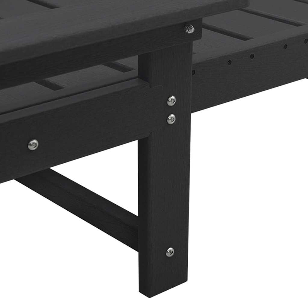 Sonnenliege Schwarz 195,5 x 53 x 98,5 cm HDPE