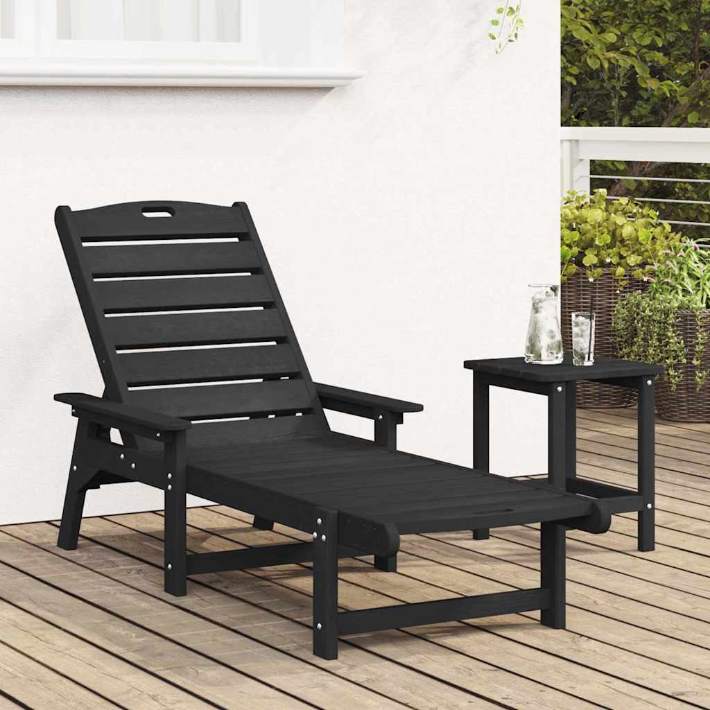 Sonnenliege Schwarz 195,5 x 53 x 98,5 cm HDPE