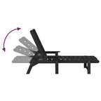 Sonnenliege Schwarz 195,5 x 53 x 98,5 cm HDPE