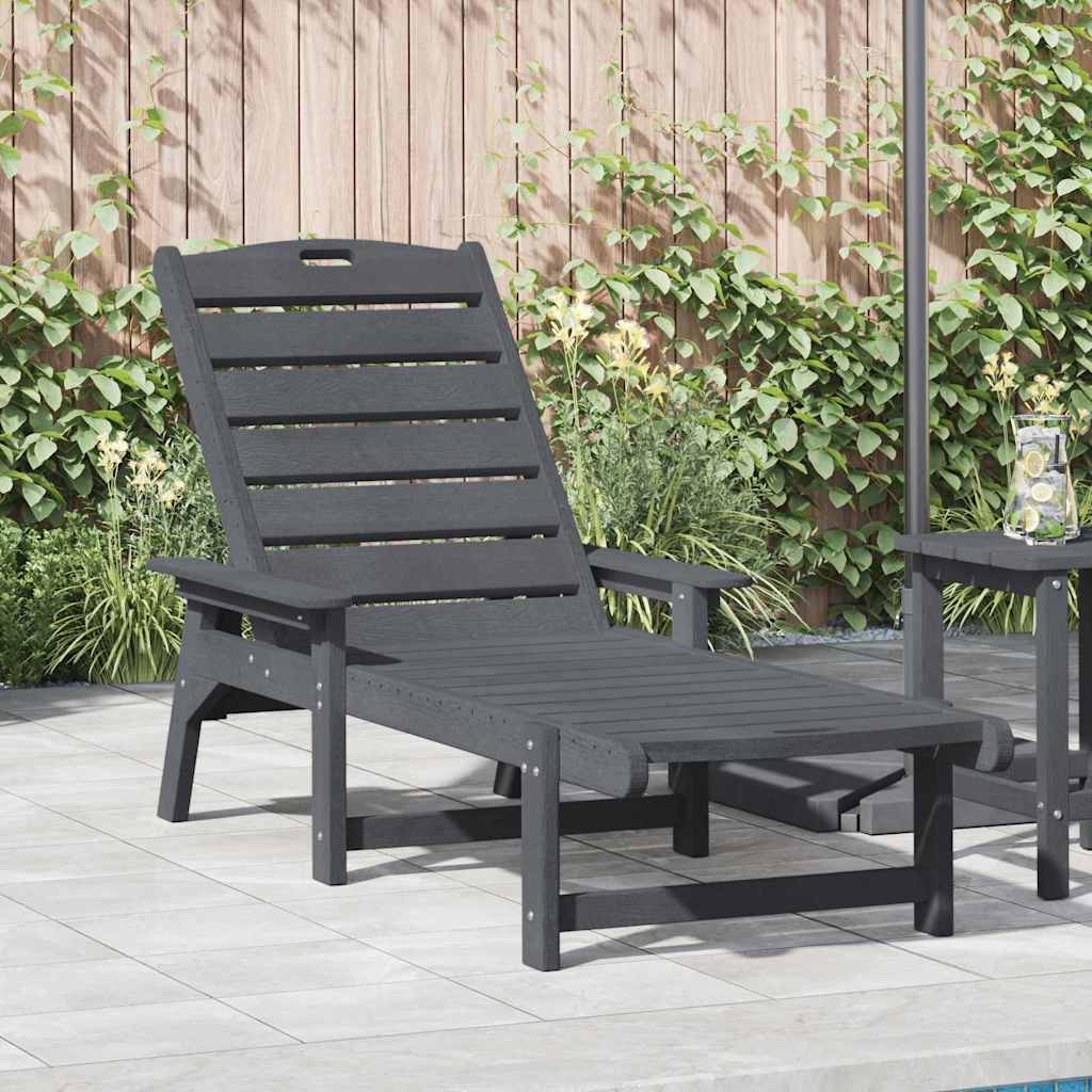 Sonnenliege Hellgrau 195,5 x 53 x 98,5 cm HDPE