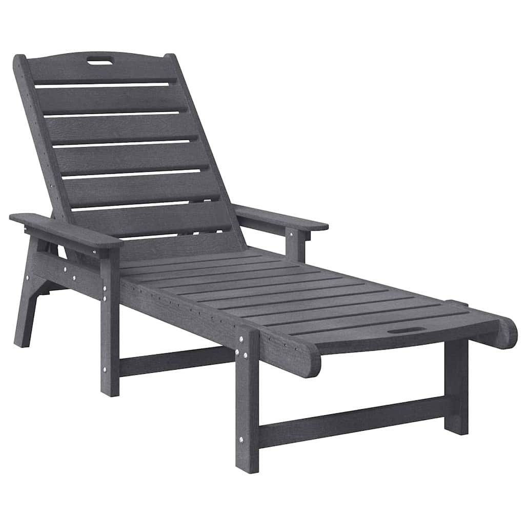 Sonnenliege Hellgrau 195,5 x 53 x 98,5 cm HDPE