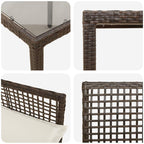 Garten Essgruppe 3 pcs Braun Poly-Rattan