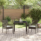 Garten Essgruppe 3 pcs Braun Poly-Rattan