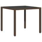 Garten Essgruppe 3 pcs Braun Poly-Rattan