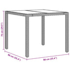 Garten Essgruppe 3 pcs Braun Poly-Rattan