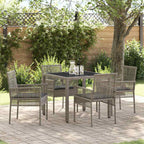 Garten Essgruppe 5 pcs Grau Poly-Rattan