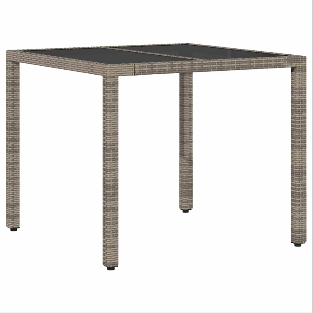 Garten Essgruppe 5 pcs Grau Poly-Rattan